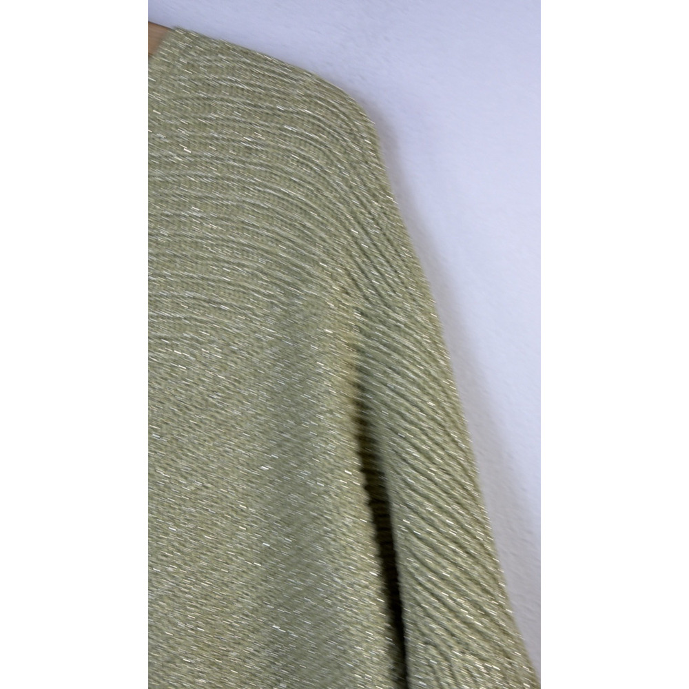 Chico's 2 Large shannon shine Metallic party Sweater Pullover Green festival NWT - Picture 7 of 14
